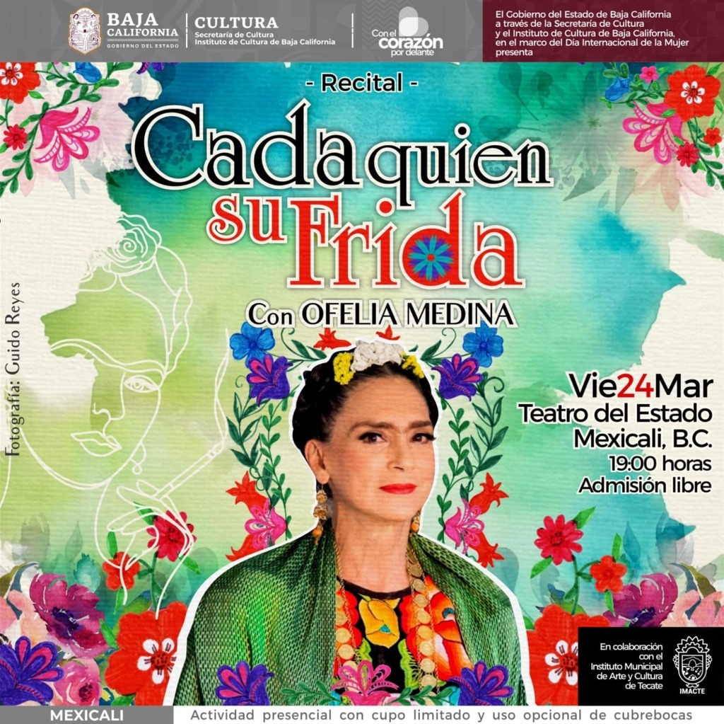 Invita Secretaría de Cultura a la presentación gratuita “Cada Quien su Frida” con la primera actriz Ofelia Medina